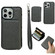 iPhone 16 Pro Solid Color Zipper 11-Card Slots Bag Phone Case with Lanyard - Grey