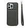 iPhone 16 Pro Solid Color Zipper 11-Card Slots Bag Phone Case with Lanyard - Grey