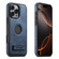 iPhone 16 Pro Suteni G2 Holder Denim Leather Back MagSafe Phone Case - Blue