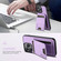 iPhone 16 Pro Suteni H02 Litchi Leather Card Wallet Stand Back Phone Case - Purple