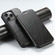 iPhone 16 Pro Suteni J05 Leather Magnetic MagSafe Phone Case - Black