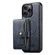 iPhone 16 Pro Suteni M4 Magnetic Card Bag MagSafe Leather Phone Case - Blue