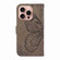 iPhone 16 Pro Swallowtail Butterfly Embossed Leather Phone Case - Grey