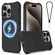 iPhone 16 Pro Wave Texture MagSafe Magnetic Liquid Silicone Phone Case - Black