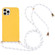 iPhone 16 Pro Wheat Straw TPU Shockproof Phone Case with Neck Lanyard - Yellow