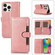 iPhone 16 Pro Wristband Card Slot Leather Phone Case - Rose Gold