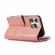 iPhone 16 Pro Wristband Card Slot Leather Phone Case - Rose Gold