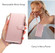iPhone 16 Pro Wristband Holder Zipper Purse RFID Leather Phone Case - Rose Gold