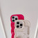 iPhone 16 Pro Wristband Leather Love Holder Card Bag Phone Case - White