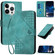 iPhone 16 Pro YX0080 Grid Butterfly Embossed Pattern Flip Leather Phone Case with Lanyard - Light Blue