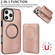 iPhone 16 Pro Zipper Wallet Split MagSafe Leather Back Phone Case - Rose Gold
