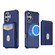 iPhone 16 Plus 2-in-1 Magnetic Wallet MagSafe Leather Back Phone Case - Blue