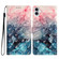 iPhone 16 Plus 3D Pattern Leather Phone Case - 3D Pink Blue Marble