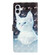 iPhone 16 Plus 3D Pattern Leather Phone Case - White Cat