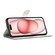 iPhone 16 Plus 3D Pattern Leather Phone Case - White Cat