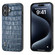 iPhone 16 Plus ABEEL Crocodile Texture Genuine Leather Phone Case - Blue