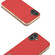 iPhone 16 Plus ABEEL Electroplating Frame Cross Texture Genuine Leather Phone Case - Red