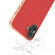 iPhone 16 Plus ABEEL Electroplating Frame Cross Texture Genuine Leather Phone Case - Red