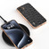 iPhone 16 Plus ABEEL Electroplating Frame Genuine Leather Ostrich Texture Phone Case - Black
