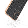 iPhone 16 Plus ABEEL Electroplating Frame Genuine Leather Ostrich Texture Phone Case - Black