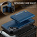 iPhone 16 Plus AutSpace A13 MagSafe Magnetic RFID Flip Card Bag Phone Case - Blue