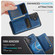 iPhone 16 Plus AutSpace A13 MagSafe Magnetic RFID Flip Card Bag Phone Case - Blue
