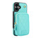 iPhone 16 Plus AwQuer Crossbody Zipper Wallet Bag Litchi Leather Phone Case - Mint Green