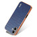 iPhone 16 Plus AZNS Electroplated Frame Crocodile Texture Full Coverage Phone Case - Blue