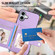iPhone 16 Plus Button Card Bag RFID Anti-theft Phone Case - Purple