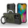 iPhone 16 Plus Camera Shield Armor MagSafe Holder Phone Case with Strap - Dark Green