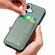 iPhone 16 Plus Carbon Fiber Leather Card Magsafe Phone Case - Green