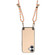 iPhone 16 Plus Carbon Fiber Texture Leather Back Phone Case with Crossbody Strap - Khaki