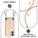 iPhone 16 Plus Carbon Fiber Texture Leather Back Phone Case with Crossbody Strap - Khaki