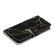 iPhone 16 Plus Colored Drawing Marble Pattern Leather Phone Case - Black Gold Marble