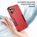 iPhone 16 Plus Commuter Shockproof TPU + PC Phone Case - Red+Black