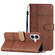 iPhone 16 Plus Cowhide Texture Stitching Leather Phone Case - Coffee