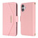 iPhone 16 Plus Cross Texture Crossbody Lanyard Leather Phone Case - Pink