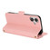 iPhone 16 Plus Cross Texture Crossbody Lanyard Leather Phone Case - Pink