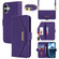 iPhone 16 Plus Cross Texture Crossbody Lanyard Leather Phone Case - Purple
