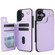 iPhone 16 Plus Crossbody Dual-Buckle Wallet Back Leather Phone Case - Light Purple