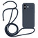 iPhone 16 Plus Crossbody Lanyard Liquid Silicone Case - Midnight Blue