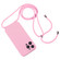 iPhone 16 Plus Crossbody Lanyard Liquid Silicone Case - Pink