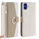 iPhone 16 Plus Crossbody Litchi Texture Leather Phone Case - White