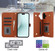 iPhone 16 Plus Crossbody Multifunction Rhombic Leather Phone Case - Brown