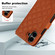 iPhone 16 Plus Crossbody Multifunction Rhombic Leather Phone Case - Brown