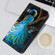 iPhone 16 Plus Crystal Texture Colored Drawing Leather Phone Case - Peacock