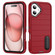 iPhone 16 Plus Defender Gen2 Rugged PC + Silicone Phone Case with Holder - Red+Black