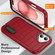iPhone 16 Plus Defender Gen2 Rugged PC + Silicone Phone Case with Holder - Red+Black