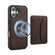 iPhone 16 Plus Denior D17 Skin Feel MagSafe Detachable Card Slot Phone Case - Brown