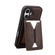 iPhone 16 Plus Denior D18 Skin Feel Rotating Holder MagSafe Detachable Card Slot Phone Case - Brown